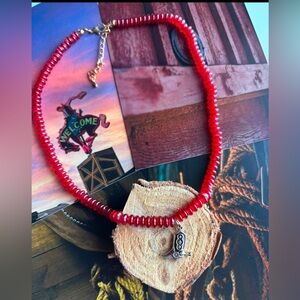 Red Cowboy Boot Necklace
